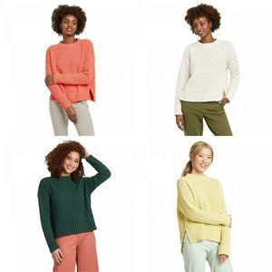 Women Crewneck Textured Pullover Sweater A New Day
